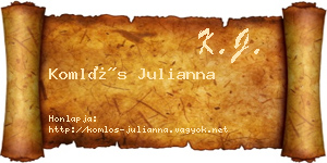 Komlós Julianna névjegykártya