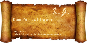 Komlós Julianna névjegykártya